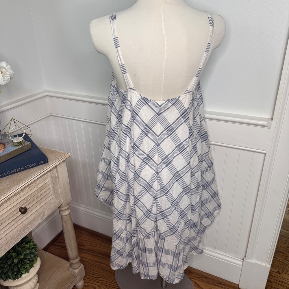 Anthropologie Holding Horses Blue White Plaid Belmar Dress M/L - Picture 3 of 7